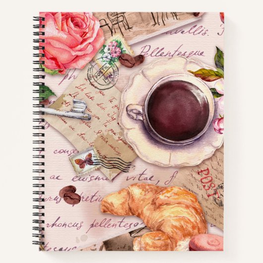 Eiffelturm, Tea Cup und handgeschriebene Briefe Notizblock (Vorderseite)