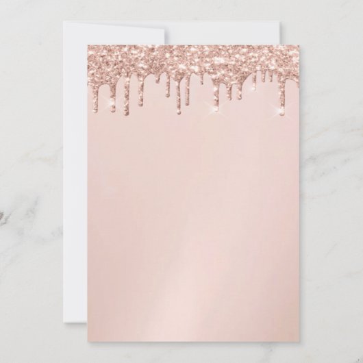 Eiffelturm, Tiara, Rose Gold Tropfen Quinceañera Einladung (Rückseite)