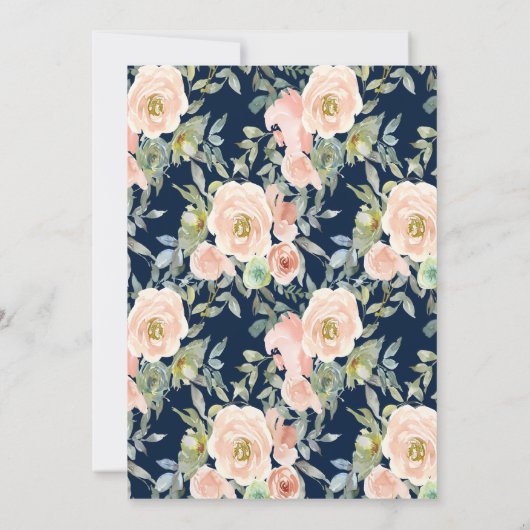 Eiffelturm, Tiara, Rose Navy Blue Quinceañera Einladung (Rückseite)