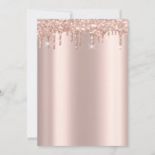 Eiffelturm, Tiara, Tropfen Rose Gold Sweet 16 Einladung (Rückseite)