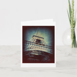 Eiffelturm, tiefes Metallblau, leer Karte