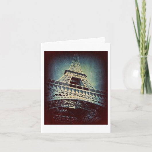 Eiffelturm, tiefes Metallblau, leer Karte (Vorderseite)