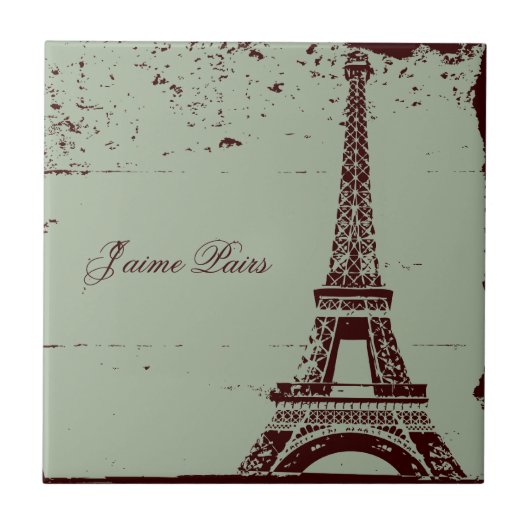 Eiffelturm - Tile & Trivets Fliese (Vorderseite)