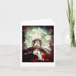 Eiffelturm, träumerisches Blumen, freier Raum Karte