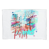 Eiffelturm Treffpunkt Mich Pariser Wasserfarben Sp Kissenbezug (Vorderseite)