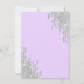 Eiffelturm, Tropfen, Lila Junggeselinnen-Abschied Einladung (Rückseite)