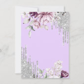 Eiffelturm, Tropfen, Lilac-Blume Süß 16 Einladung (Rückseite)