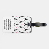 Eiffelturm-Tupfen-u. Herz-Muster Gepäckanhänger (Rückseite horizontal)