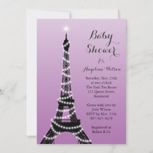 Eiffelturm Twinkles Babydusche Einladung