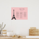 Eiffelturm Twinkles Sitztafel pink Poster (Küche)
