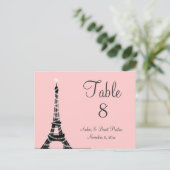 Eiffelturm Twinkles Tischnummer pink (Stehend Vorderseite)