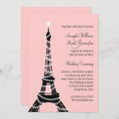 Eiffelturm Twinkles Wedding Invitation (pink) Einladung (Vorne/Hinten)