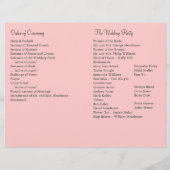 Eiffelturm Twinkles Wedding Program (rosa) (Rückseite)
