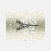 Eiffelturm u. Aufschriften Paris im Herzen Fleecedecke (Vorderseite (Horizontal))