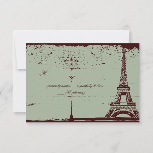 Eiffelturm UAWG Wedding Cards RSVP Karte (Vorderseite)