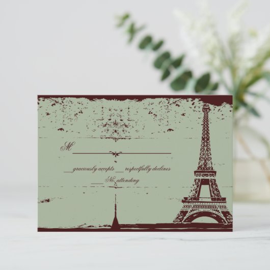 Eiffelturm UAWG Wedding Cards RSVP Karte (Stehend Vorderseite)