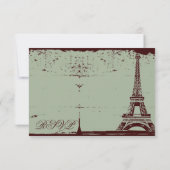 Eiffelturm UAWG Wedding Cards RSVP Karte (Rückseite)