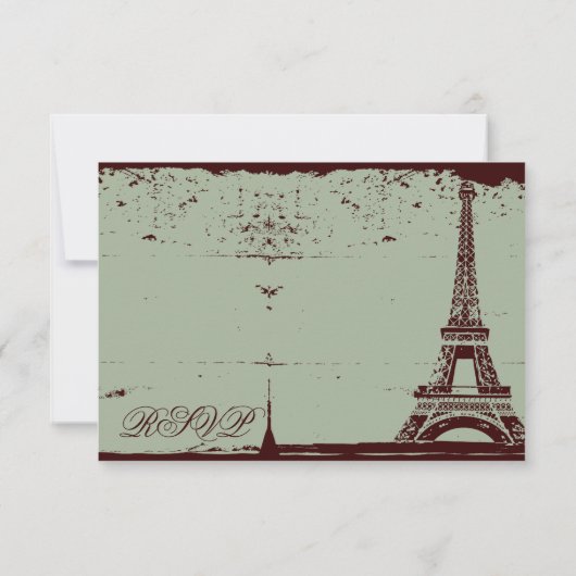 Eiffelturm UAWG Wedding Cards RSVP Karte (Rückseite)