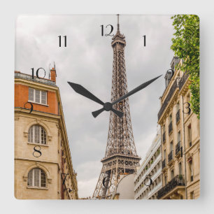 Eiffelturm-Uhr Quadratische Wanduhr