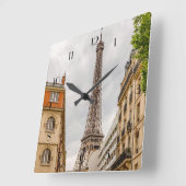 Eiffelturm-Uhr Quadratische Wanduhr (Winkel)