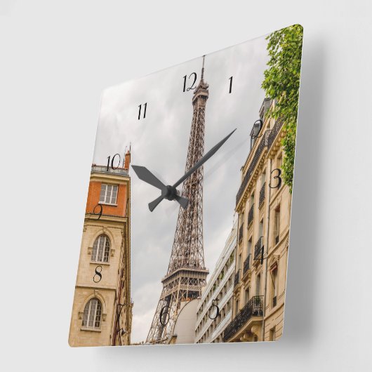 Eiffelturm-Uhr Quadratische Wanduhr (Winkel)