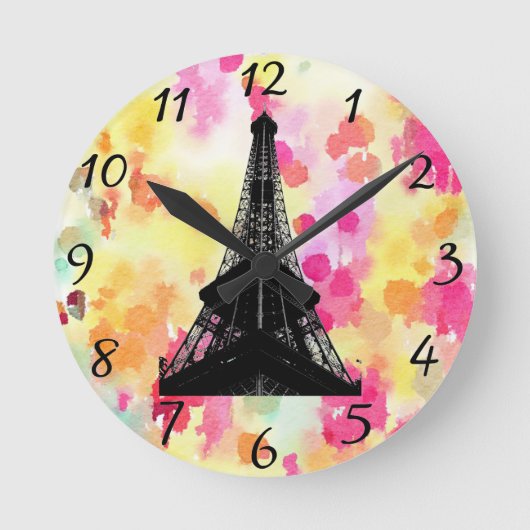 Eiffelturm-Uhr Runde Wanduhr (Vorderseite)