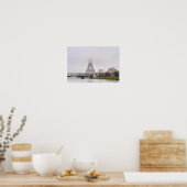 Eiffelturm und Bir-hakeim-Brücke an einem schönen  Poster (Küche)