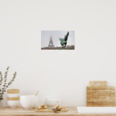 Eiffelturm und Bir-hakeim-Brücke an einem schönen  Poster (Küche)