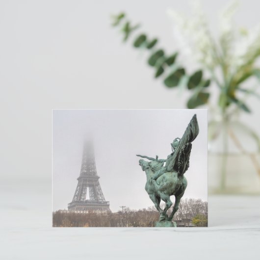 Eiffelturm und Bir-hakeim-Brücke an einem schönen  Postkarte (Stehend Vorderseite)