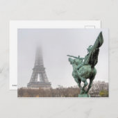 Eiffelturm und Bir-hakeim-Brücke an einem schönen Postkarte (Vorne/Hinten)