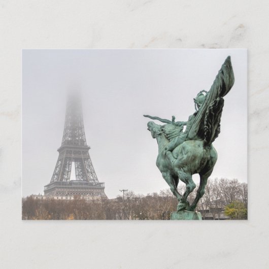 Eiffelturm und Bir-hakeim-Brücke an einem schönen Postkarte (Vorderseite)