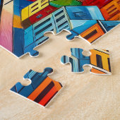 Eiffelturm und bunte Gebäude Puzzle (Seite)