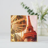 Eiffelturm und Carrousel Einladung (Stehend Vorderseite)