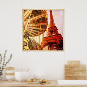Eiffelturm und Carrousel Poster (Küche)