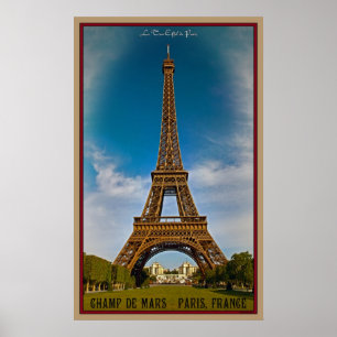 Eiffelturm und Champ de Mars Poster