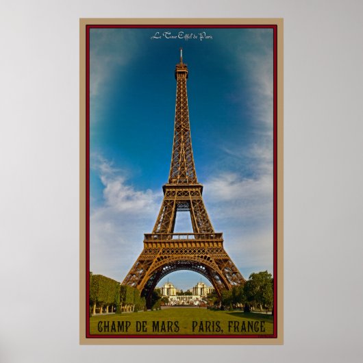 Eiffelturm und Champ de Mars Poster (Vorne)