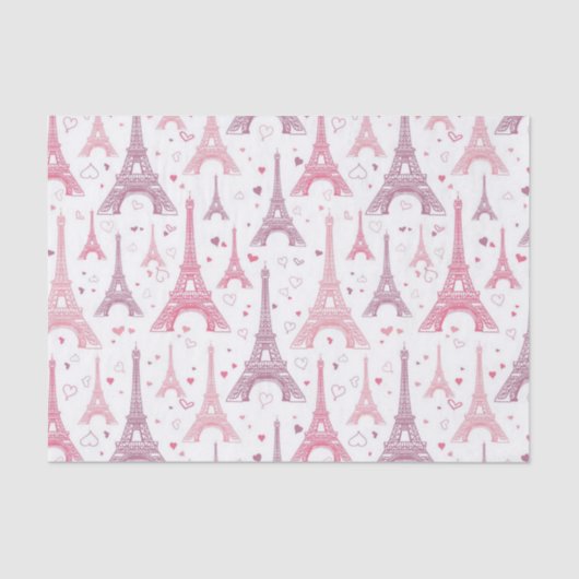Eiffelturm und Herz Seidenpapier (Vorderseite)