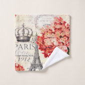 Eiffelturm und Hydrangea Badhandtuch Set (Waschlappen)