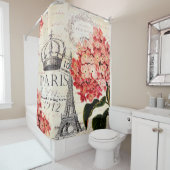 Eiffelturm und Hydrangea Duschvorhang (Beispiel)