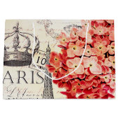 Eiffelturm und Hydrangea Große Geschenktüte (Vorderseite)