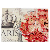 Eiffelturm und Hydrangea Große Geschenktüte (Rückseite)