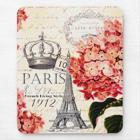 Eiffelturm und Hydrangea Mousepad (Vorne)