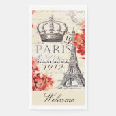 Eiffelturm und Hydrangea Serviette (Vorderseite)