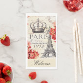 Eiffelturm und Hydrangea Serviette (Beispiel)