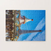 Eiffelturm und Karussell - Paris, Frankreich, Euro Puzzle (Horizontal)