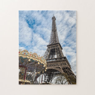 Eiffelturm und Karussell - Paris, Frankreich, Euro Puzzle