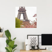 Eiffelturm und Kirschblütenposter Poster (Heimbüro)