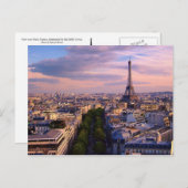 Eiffelturm und lila Cloudscape Postkarte (Vorne/Hinten)