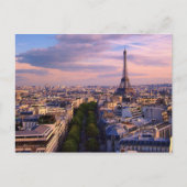 Eiffelturm und lila Cloudscape Postkarte (Vorderseite)