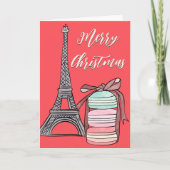 Eiffelturm und Macarons Frohe Weihnachten (Vorderseite)
